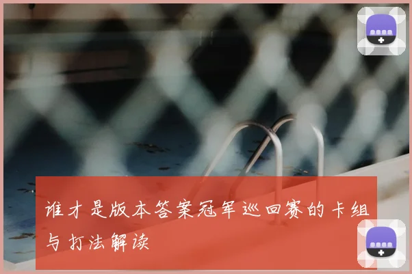 谁才是版本答案冠军巡回赛的卡组与打法解读