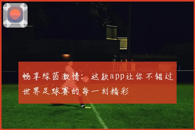 畅享绿茵激情:这款app让你不错过世界足球赛的每一刻精彩